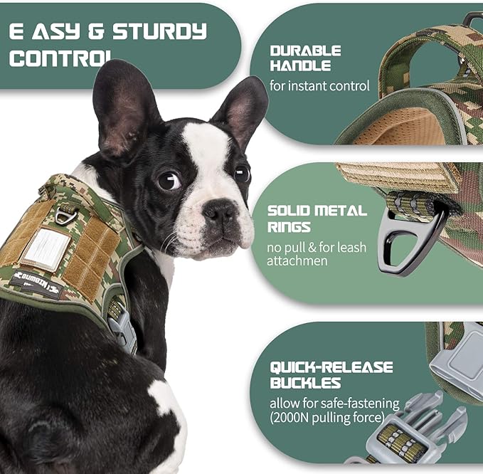 BUMBIN Tactical Dog Harness for Medium Dogs No Pull