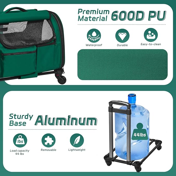 Cat Carrier with Wheels 20 lbs,