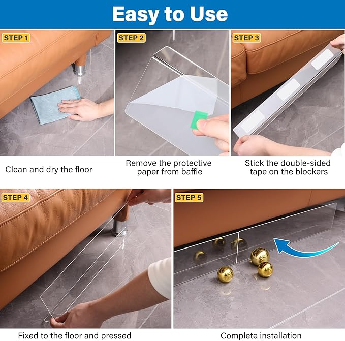 Antimbee Clear Toy Blockers for Under Furniture Furniture(H3.5 4Pack)