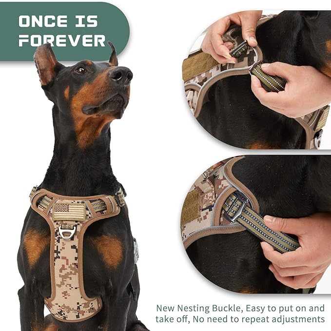 BUMBIN Tactical Dog Harness for Large Dogs No Pull