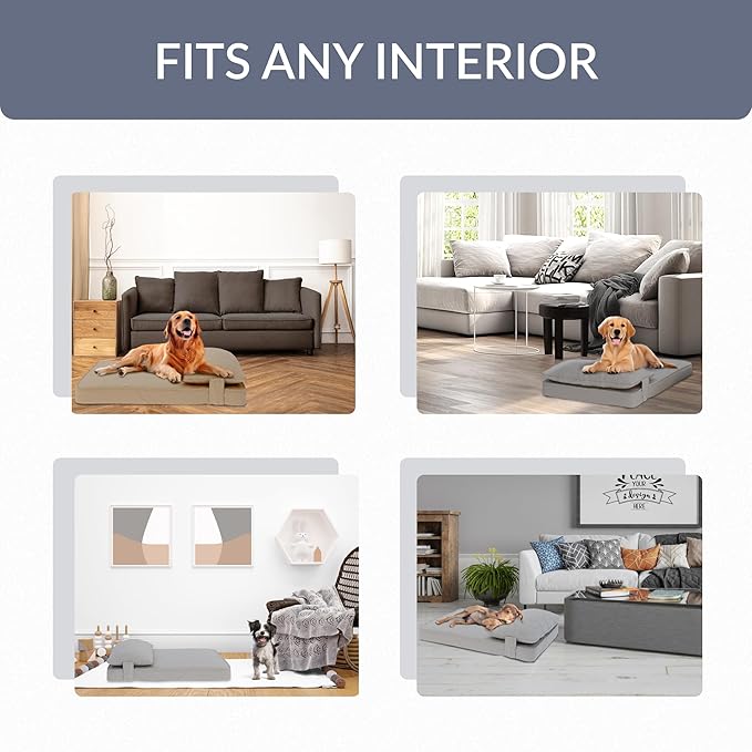 42"x 32" x 7" Washable Dog Bed with Square Pillow and Waterproof Cover