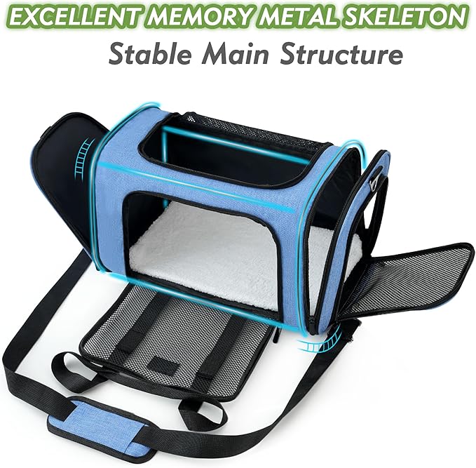 Soundy Dog Carrier Cat Carriers Airline Approved Pet Carrier for Small Medium Dogs Cats Under 15Lbs Puppies Collapsible Soft Sided TSA Travel Puppy Carrier Bag (Medium