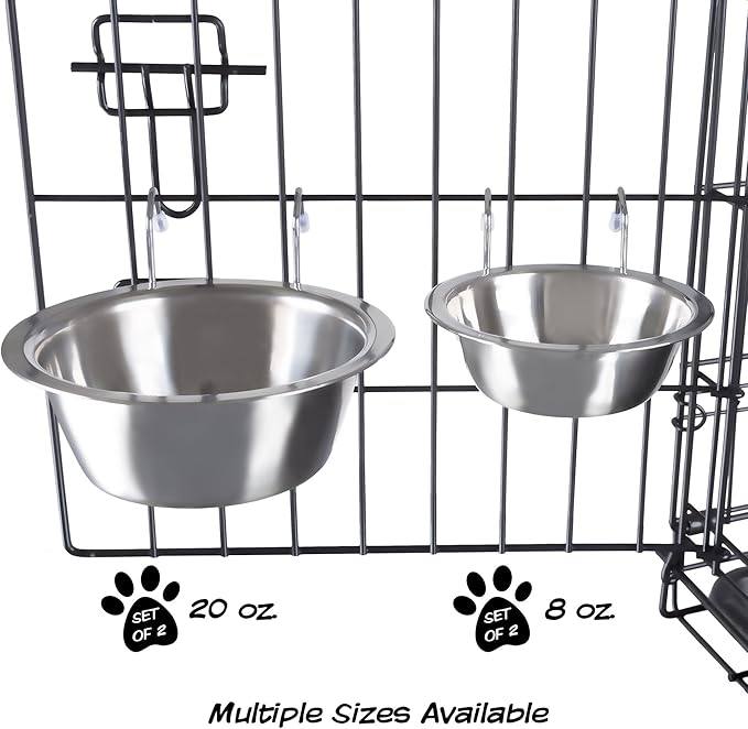 Set of 2 Stainless-Steel Dog Bowls 20oz Each