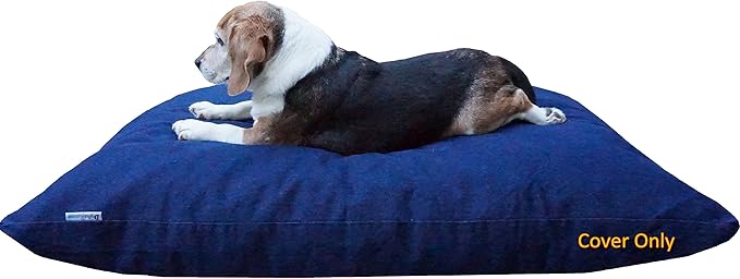 Dogbed4less Do It Yourself DIY Pet Bed Pillow Duvet Denim Cover with Waterproof Internal case for Dog or Cat 36"X29" Blue