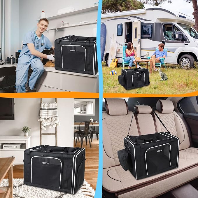 Petskd 24"x17"x17" Pet Carrier for Large Cats or Medium Dogs