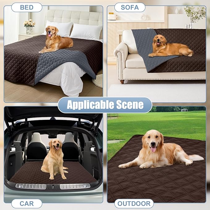 smiry Waterproof Dog Blanket (52"x82", Chocolate/Dark