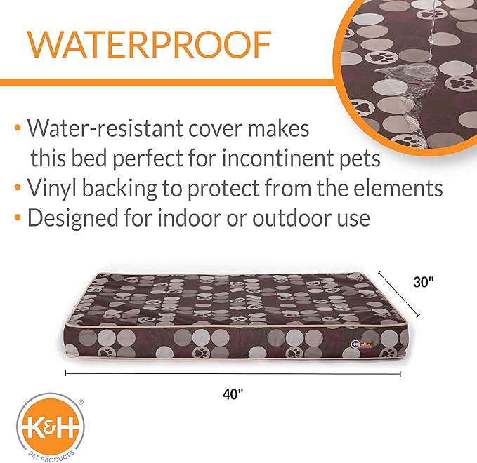K&H Pet Products Indoor/Outdoor Superior Orthopedic Dog Bed 30 X 40 X 4 Inches
