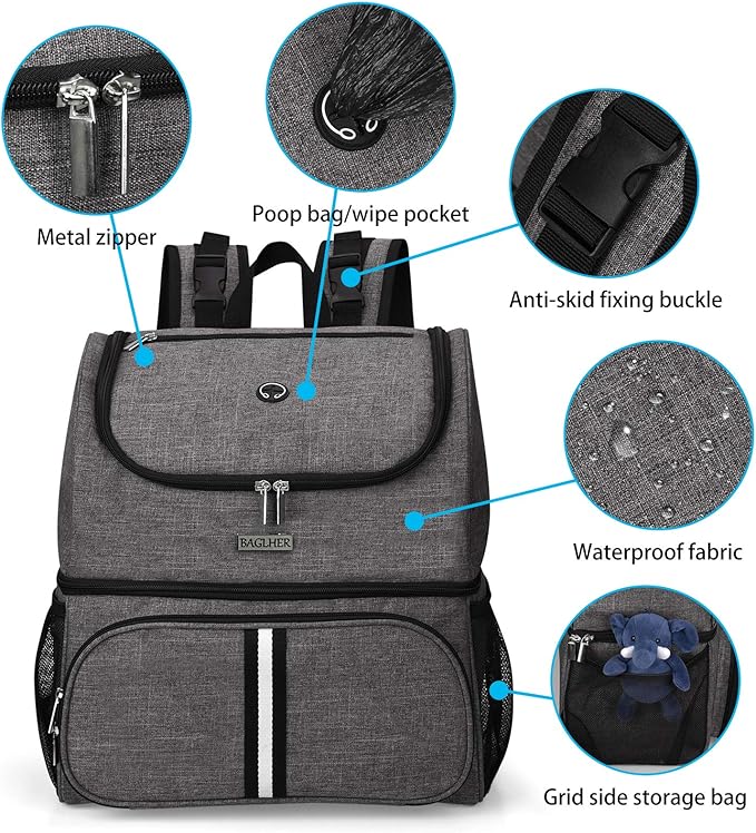 BAGLHER Pet Travel Bag 2 Silicone 2 Food