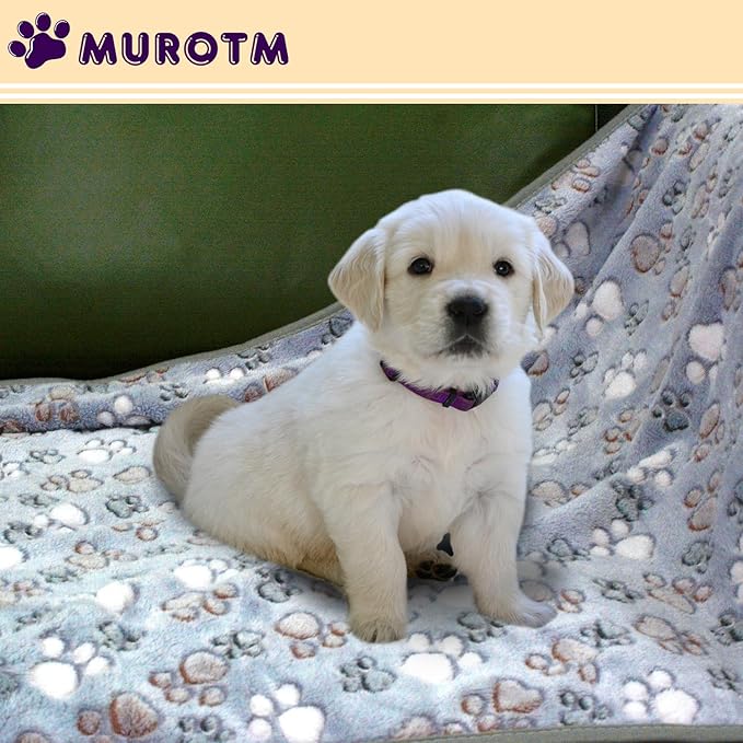 1 Pack 3 New Dogs Blankets for Large Dogs Medium Pet Blanket Super Soft Fluffy Premium Fleece Dog Blanket Flannel Throw for Dog Puppy Cat Paw Blanket (Light Pink/Purple/Grey (41in x 31in))