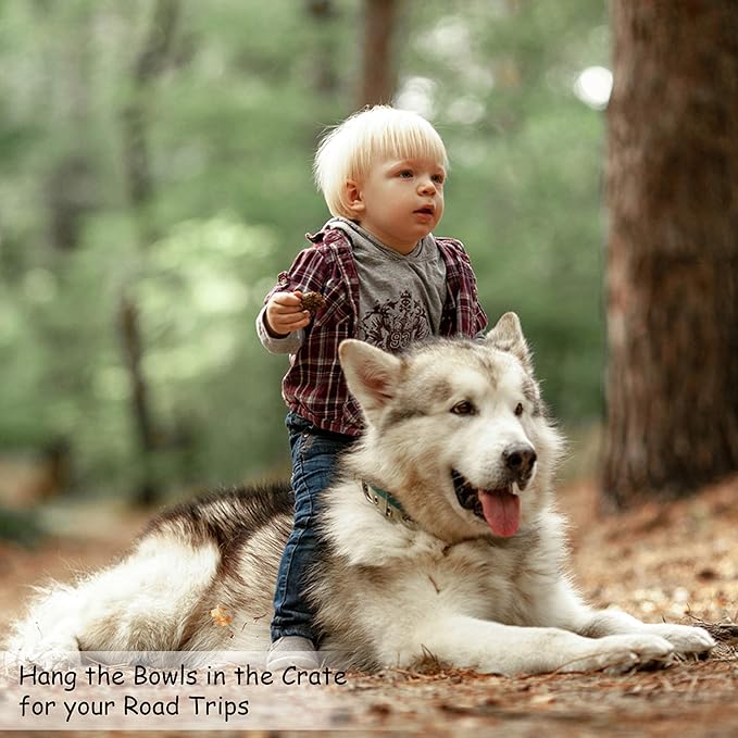 PETMAKER Stainless-Steel Hanging Pet Bowls for Dogs & Cats-Cage 2, 48oz