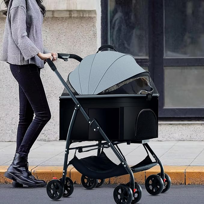 3-in-1 Pet Dog Stroller 55lbs, Dog