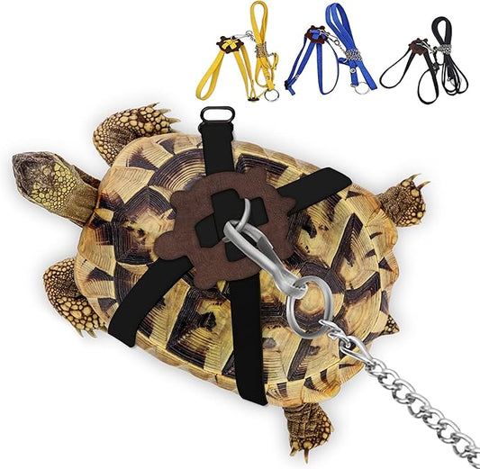 Pet Tortoise Turtle Leather Harness Small Pet Turtle Leash and Harness Pet Tortoise Leash Suitable for Tortoise Supplies Adjustable Control Leash (S