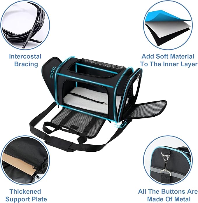 Soundy Large Cat Carrier Dog Carrier Pet Carrier Under 25 Lbs 2 Cats