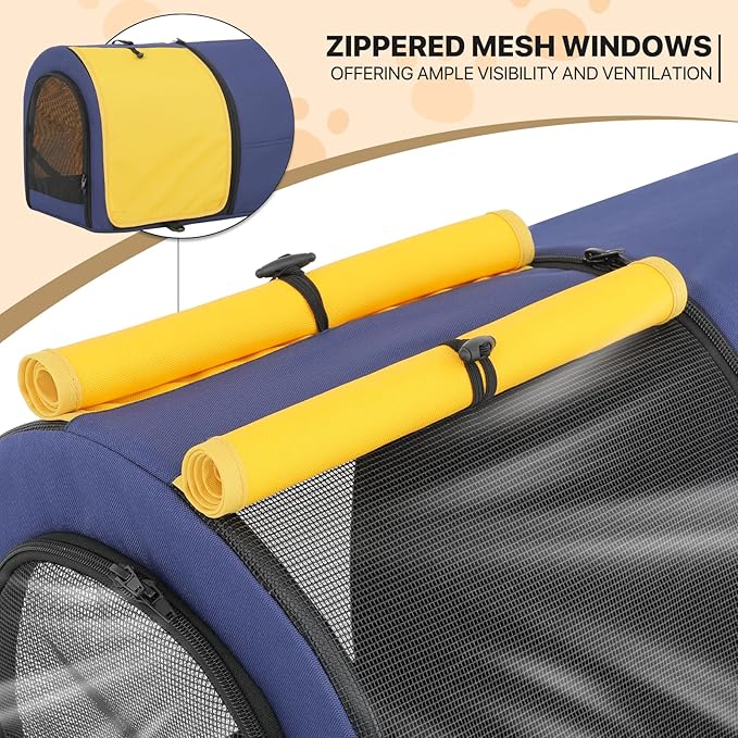 MoNiBloom Double Dog Stroller with Detachable Carrier Bags Large 4 Wheels Foldable Jogger for Small and Medium Dog Cats