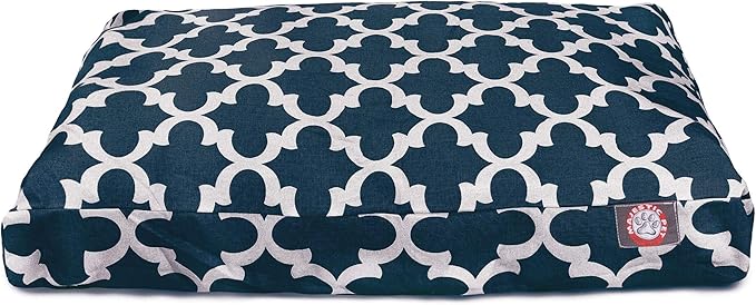 Navy Trellis Small Rectangle Indoor Outdoor Pet Dog