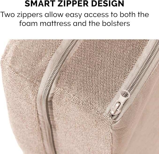 Furhaven Memory Foam Dog Bed for Large Dogs w/ Removable Bolsters & Washable Cover 95 lbs