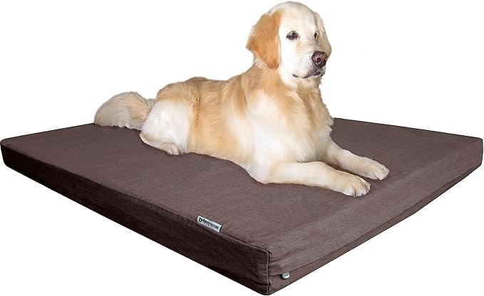 Dogbed4less Premium XL Orthopedic Memory Foam Dog Bed for Large Dogs 40"X35"X4" Brown