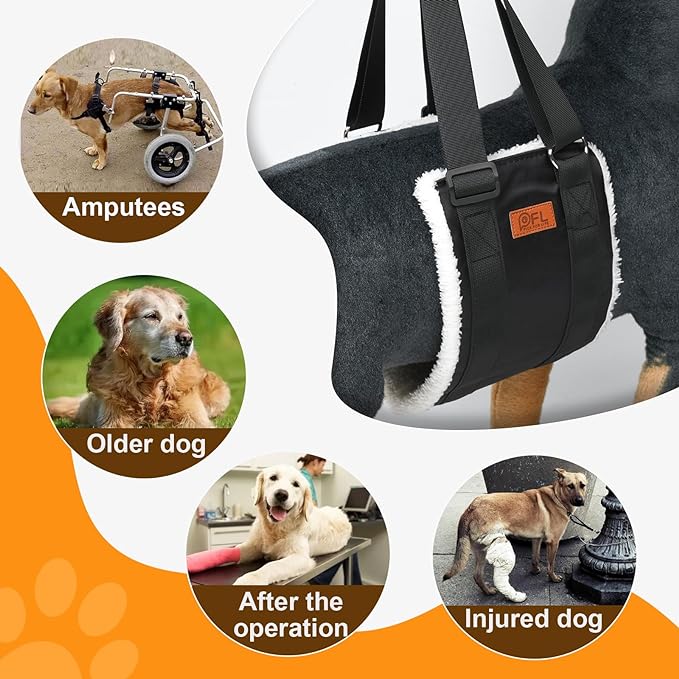 4-150 lbs Dog Lift Harness Adjustable Dog Sling for Large Dogs Lift Support Rehab Harness for Weak Rear Legs
