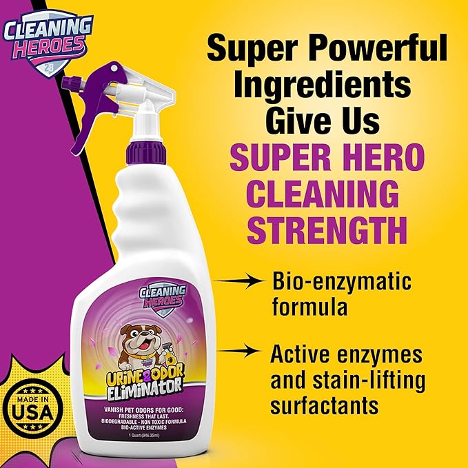 Pet Carpet Cleaner & Urine Odor Eliminator for Strong Odor 32oz Enzyme
