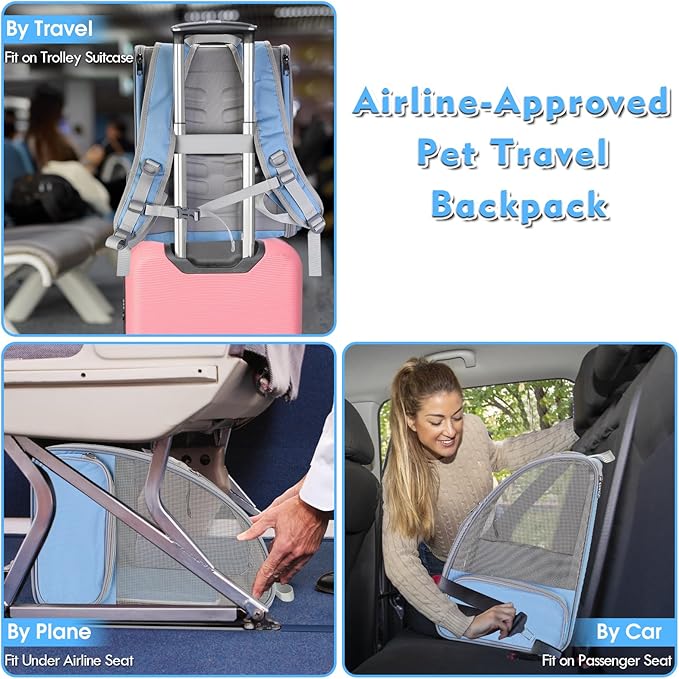 Cat Backpack Carrier 15lbs, Ventilated
