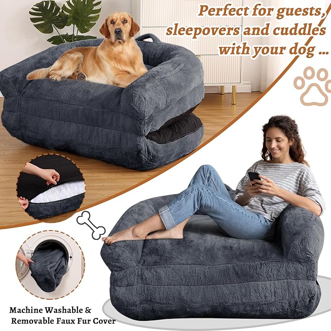 GAOMON Human Size Dog Bed for Adult 71"x43"x10" Giant