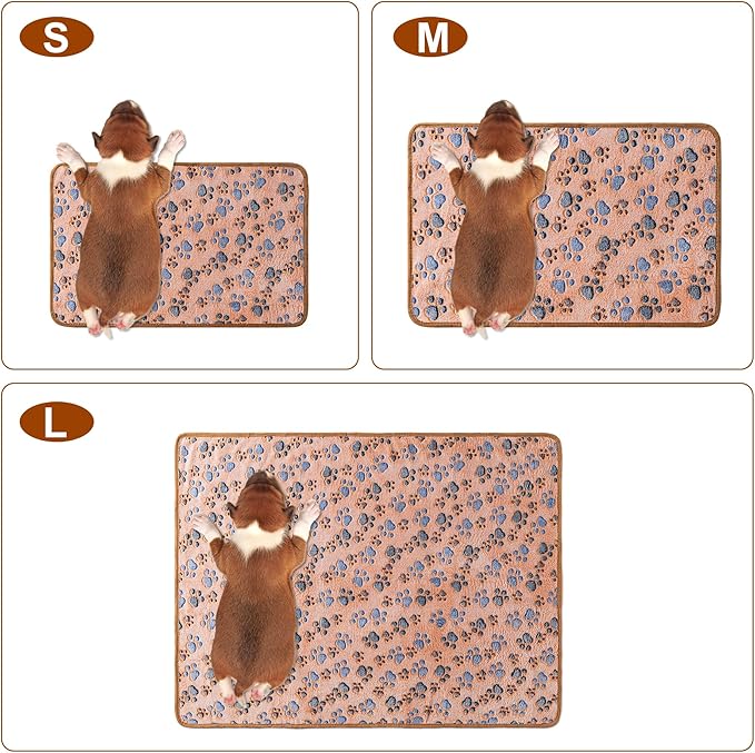 1 Pack 3 Blankets Super Soft Fluffy Premium Fleece Pet Blanket Flannel Paw Printed Throw for Dog Puppy Cat (Small 23x16''