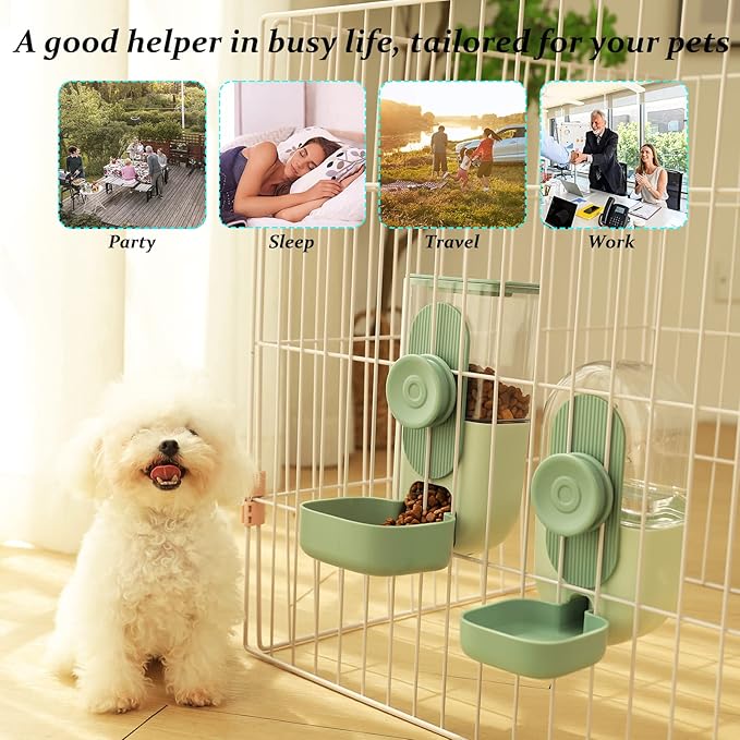 Kenond 35oz Hanging Automatic Pet Food Water Dispenser