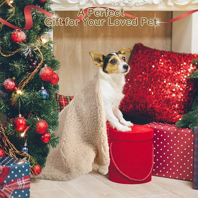 Newwiee 6 Pcs Blankets for Dogs Washable Gray/Beige/Khaki(24 x 18 Inch)