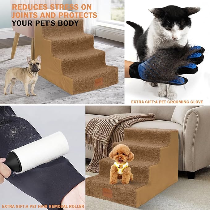 Topmart Dog Stairs for Small Dogs 4-Step,16”H, Pet