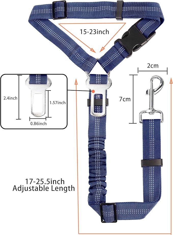 YAOHDAO Dog Seat Belt Harness for Car 360 Degree