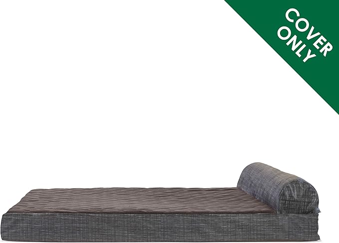 Furhaven Replacement Dog Bed Cover Quilted Fleece & Suede Print Chaise