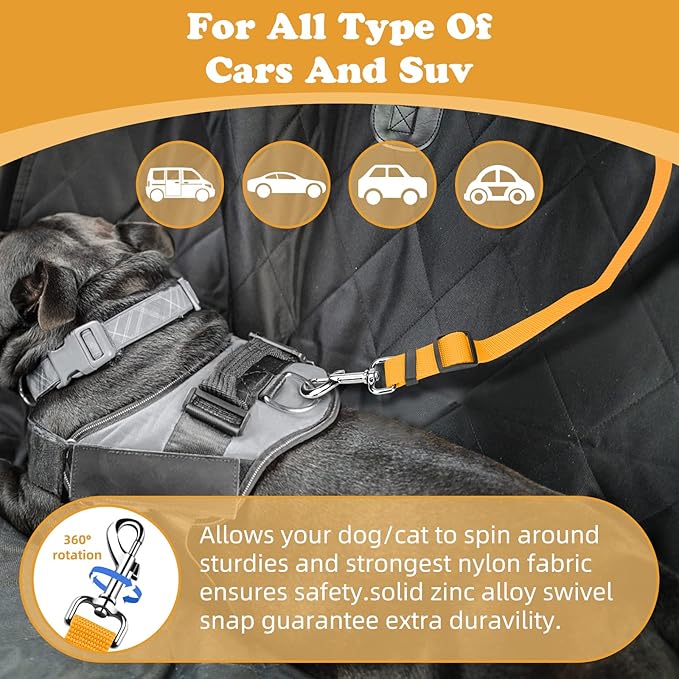 BWOGUE 2 Packs Dog Cat Safety Seat Belt