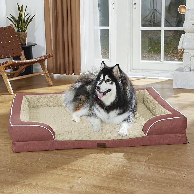 Memory Foam XL Dog Bed with Bolsters