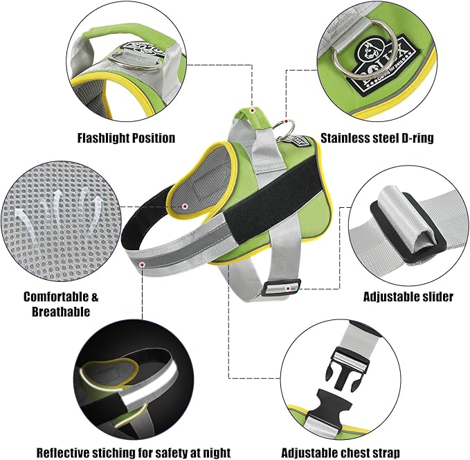 Bolux Dog Harness 1), GreenYellow)