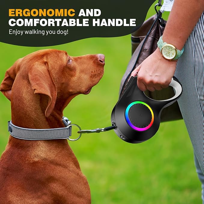 Retractable Dog Leash with Light 20ft Dog 110lbs