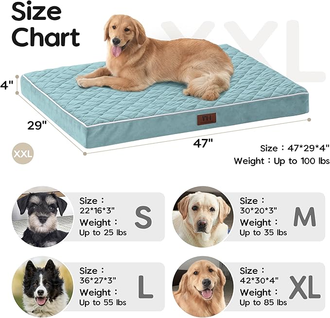 Orthopedic Dog Beds for Large Dogs with Removable Washable Cover 48 inch,