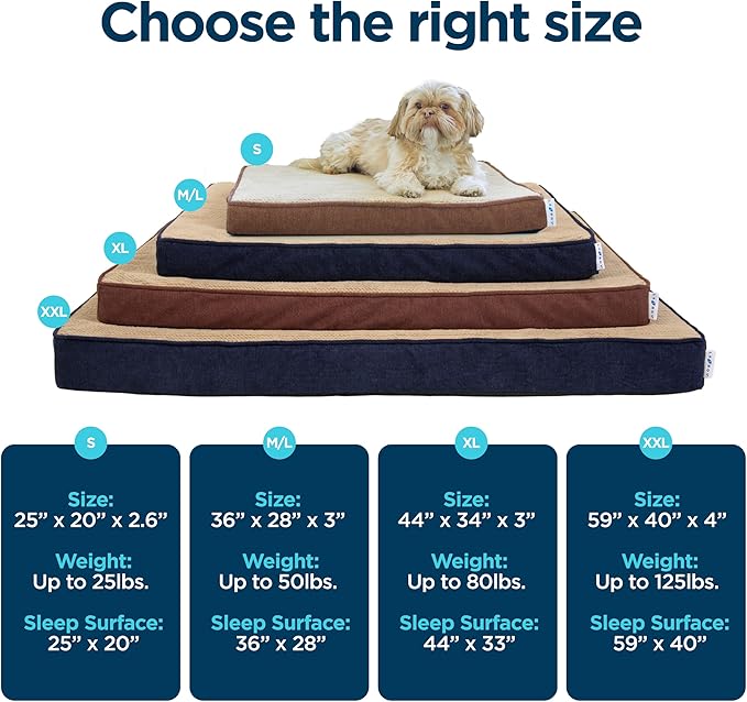 La-Z-Boy Petmate Bentley Orthopedic Foam Large Dog Bed (36 x 28 x 3 inches) 50lbs with