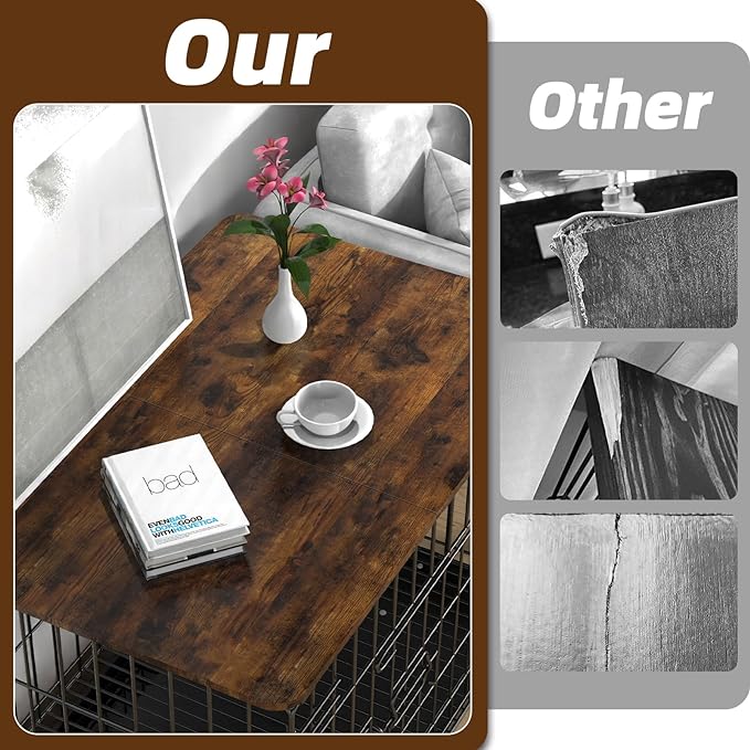 Dog Crate Topper Wood 36 Inch Dog Crate Topper Crate Table Topper Collapsible Dog Kennel Topper for Decorative Dog Crate 36 Inch