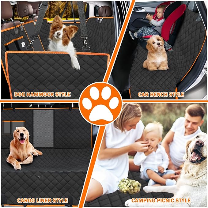 TantivyBo Dog Car Seat Cover 600D Durable 100% Waterproof