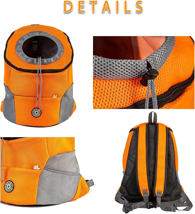 Pet Dog Backpack Carrier Small Dog Front Carrier Pack Puppy Carrying Bag Backpack for Small Medium Dogs Cats Rabbits Outdoor Travel Hiking Cycling (Small