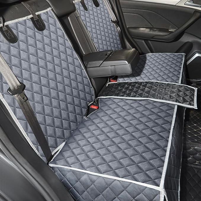 Grey Dog Car Seat Cover for Back Seat X-Large