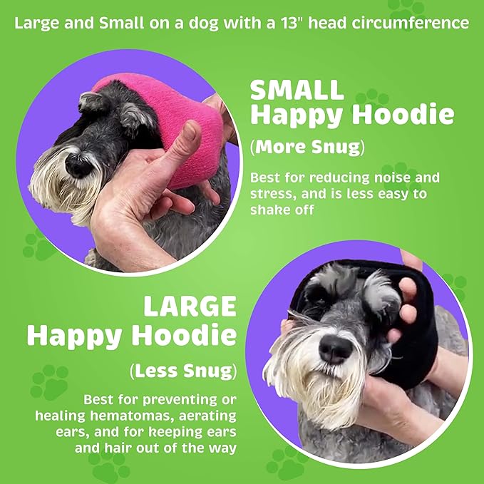 Happy Hoodie The Original Dog & Cat Calming Band, Anxiety Relief/Noise Protection-Grooming-Thunder-Fireworks (X-Large, Pink)