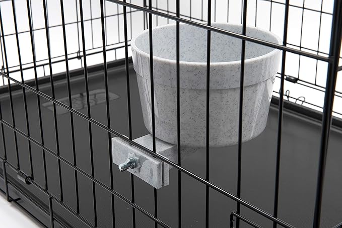 Lixit Quick Lock Removable Dog Kennel Bowls for Wire and Soft Sided Crates (40oz Wire Crate 2)
