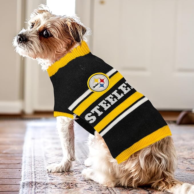 Pets First NFL Pittsburgh Steelers Dog Sweater (PIT-4179-MD)