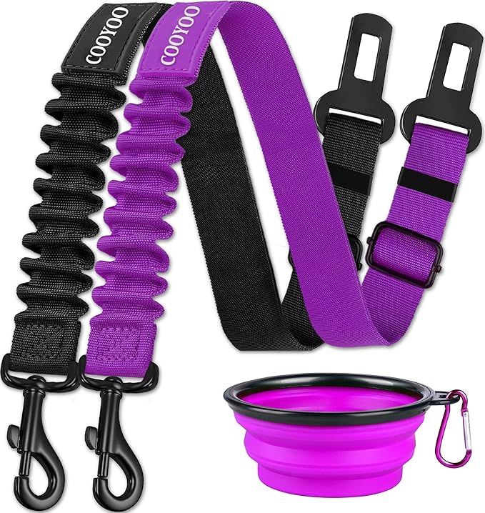 COOYOO Dog Seat Belt 3 Piece