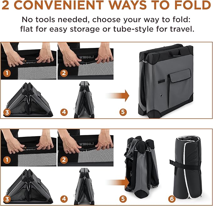 Lesure Soft Collapsible Dog Crate 30 Inch 4-Door Foldable