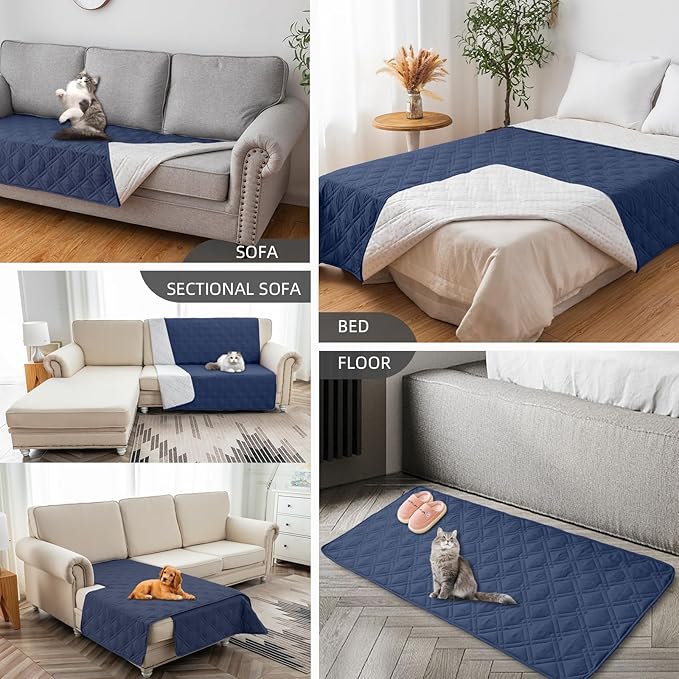 Water Resistant Dog Bed Cover Pet Blanket with Anti-Slip Back for Furniture Bed Couch Sofa (82x96 Inch