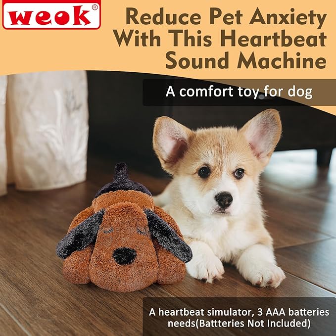 Heartbeat Puppy for Dogs- Heartbeat Helps for Dog Anxiety Relief and Calming Aid