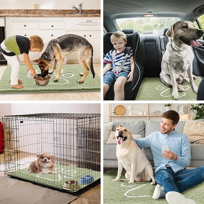 smiry Dog Door Mat for Muddy Paws (30x20 Inches,