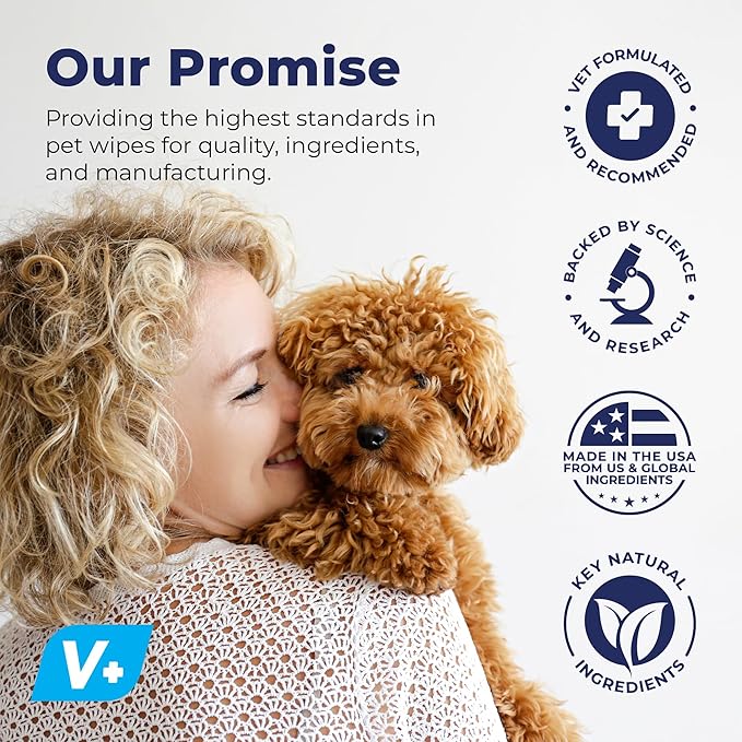 Vetnique Labs Oticbliss Ear Cleaner Wipes/Flushes for Dogs & Cats with Odor Control and Itch Relief Reduces Head Shaking